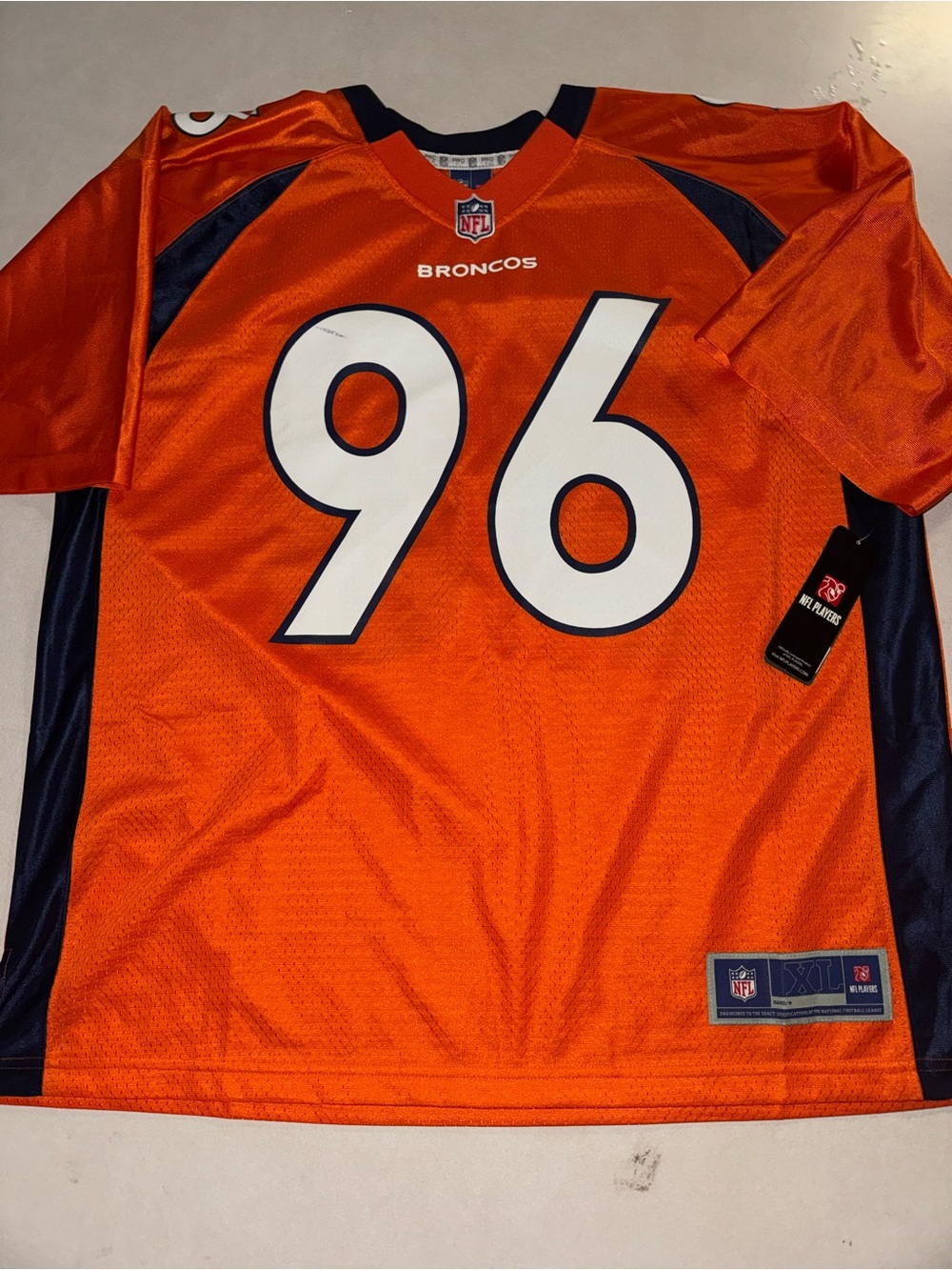 NWT Denver Broncos Shelby Harris Jersey XL 96 NFL Football Orange